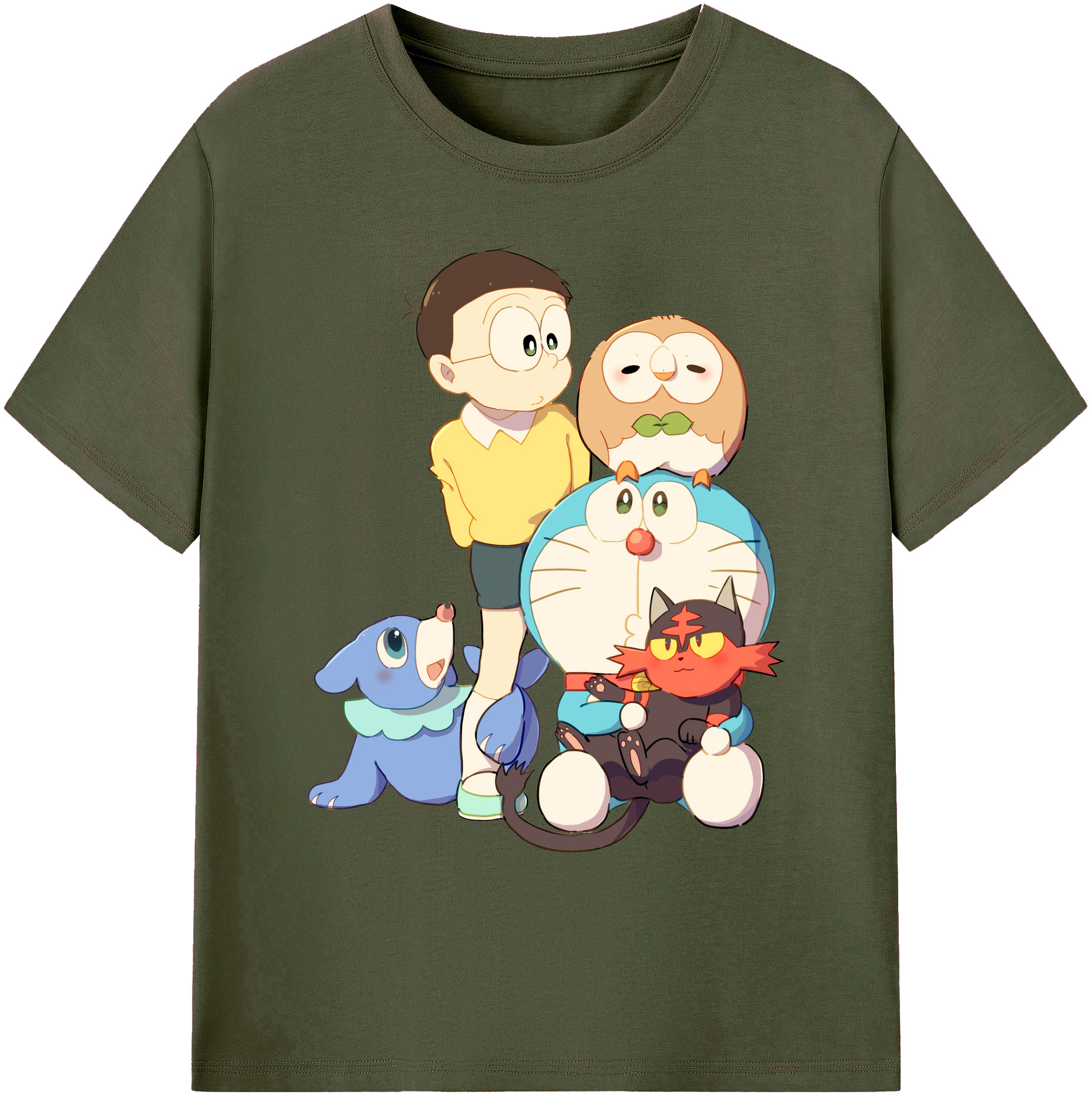 （画像用） ドラえもん Doraemon 綿100％ メンズ半袖Tシャツ｜肌触りやわらか＆通気性